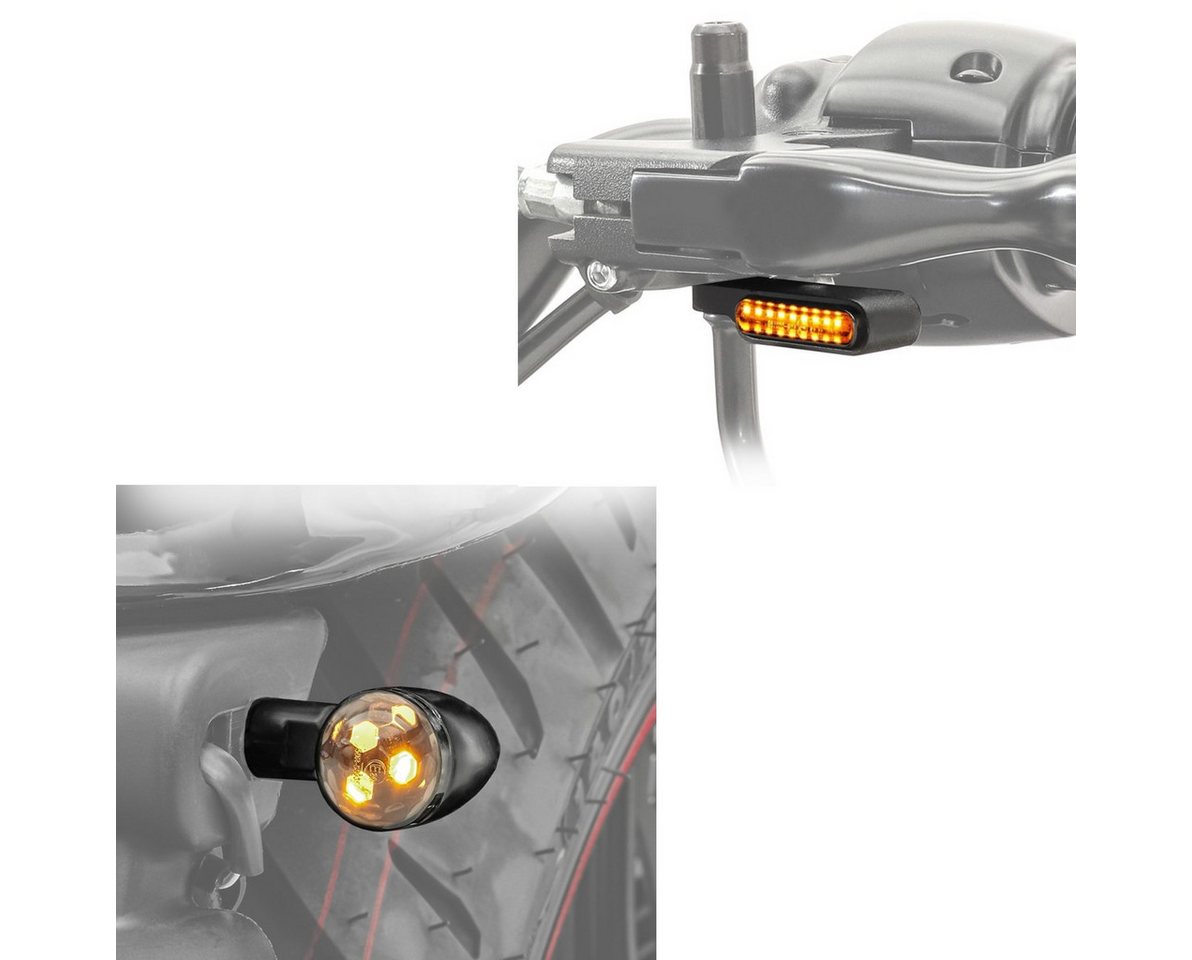 Lumitecs Halter LED Blinker BL3 mit E-Prüfzeichen getönt + LED Lauflicht Lenkerblinker von Lumitecs