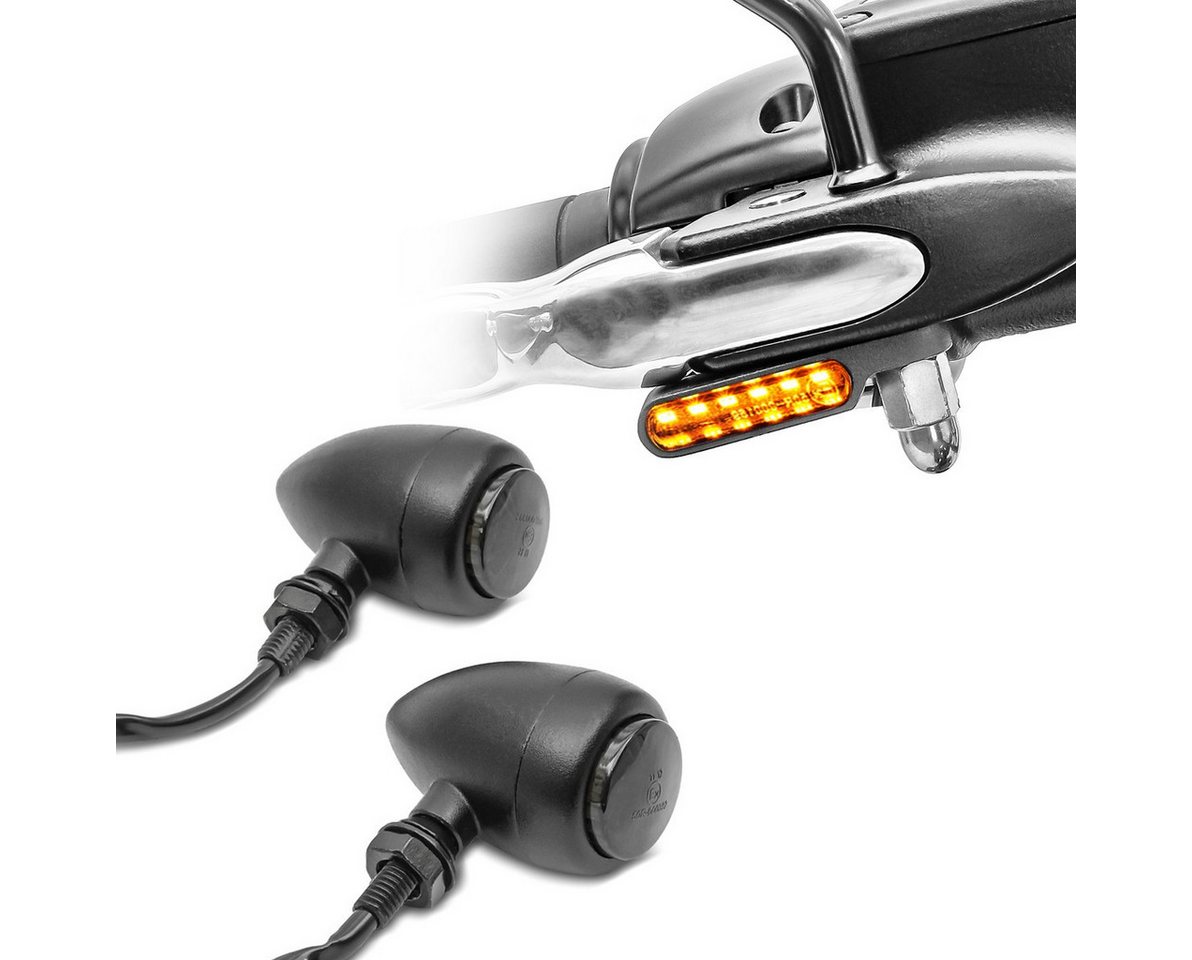 Lumitecs Halter LED Lenkerblinker Blinker M2 getönt CB18265 + LED Blinker BL15 mit E-P von Lumitecs