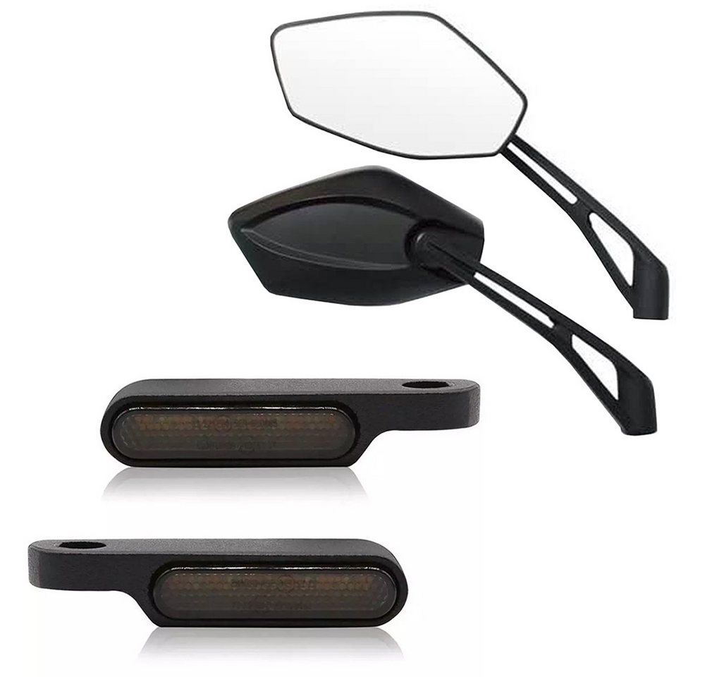 Lumitecs Halter LED Lenkerblinker passend für Harley Davidson Softail Modelle + Spiege von Lumitecs