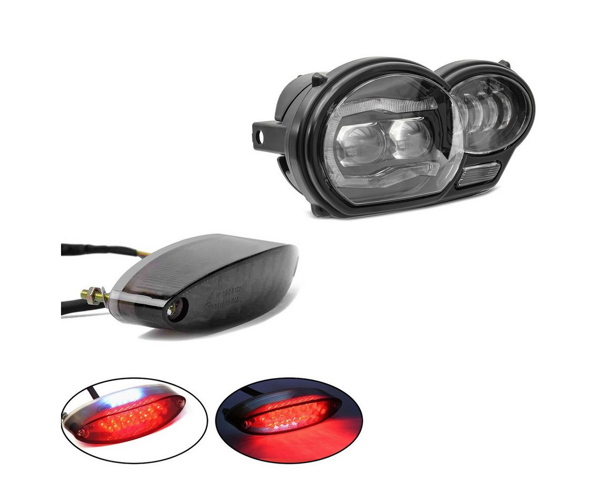 Lumitecs Halter LED Rücklicht + LED Scheinwerfer passend für BMW R 1200 GS 04-12 von Lumitecs
