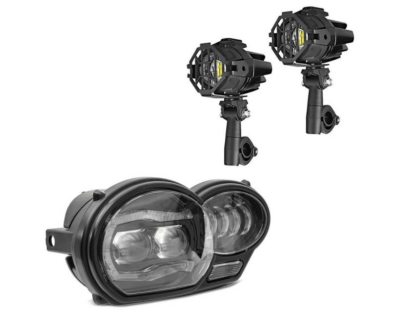 Lumitecs Halter Set LED Hauptscheinwerfer + Zusatzscheinwerfer passend für BMW R 1200 von Lumitecs