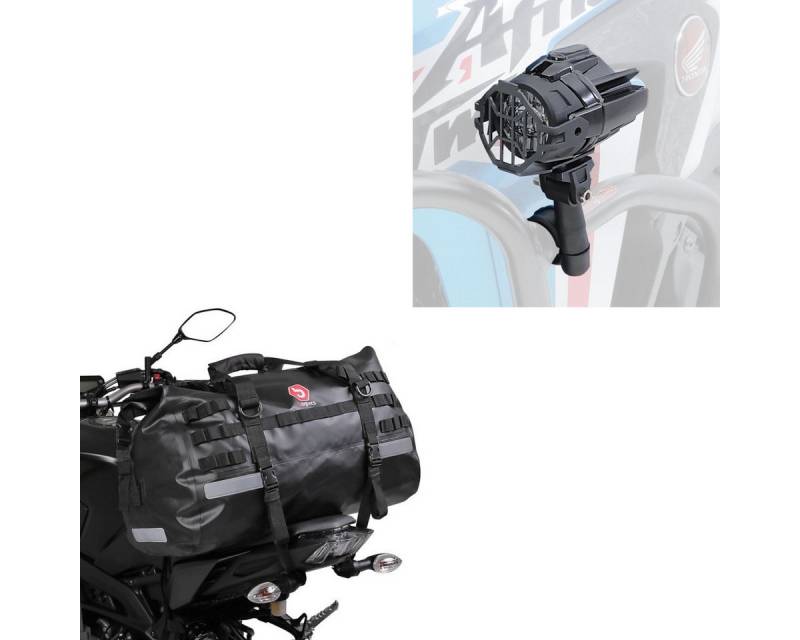 Lumitecs Halter Set LED Zusatzscheinwerfer + Hecktasche S2 von Lumitecs