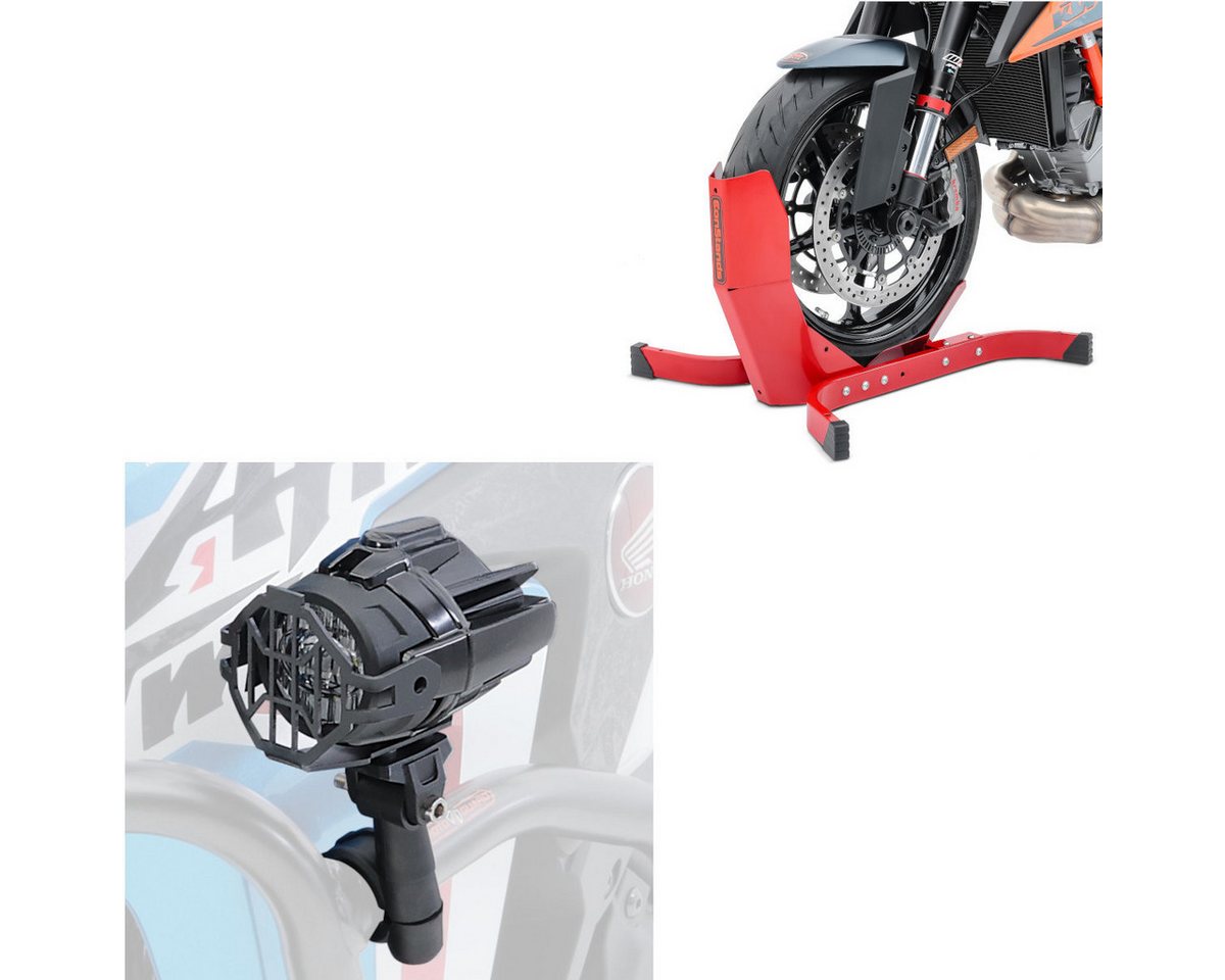Lumitecs Halter Set LED Zusatzscheinwerfer + Motorradwippe S2 von Lumitecs
