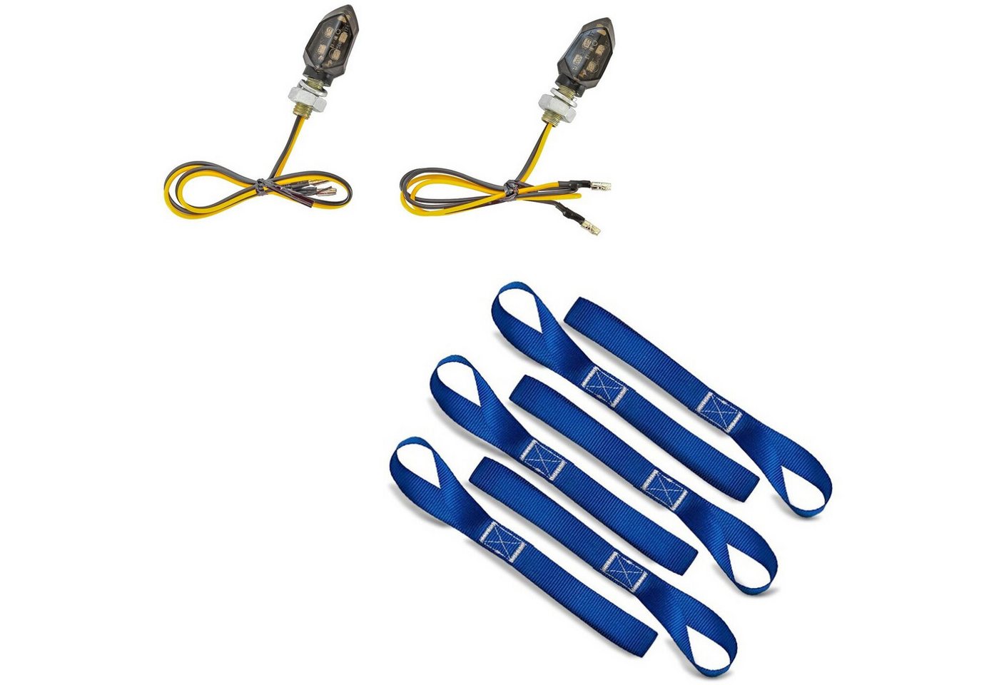 Lumitecs Halter Set: LED Blinker Motorrad KP8 ECE Paar vorne-hinten get. # mit Zurrsch von Lumitecs