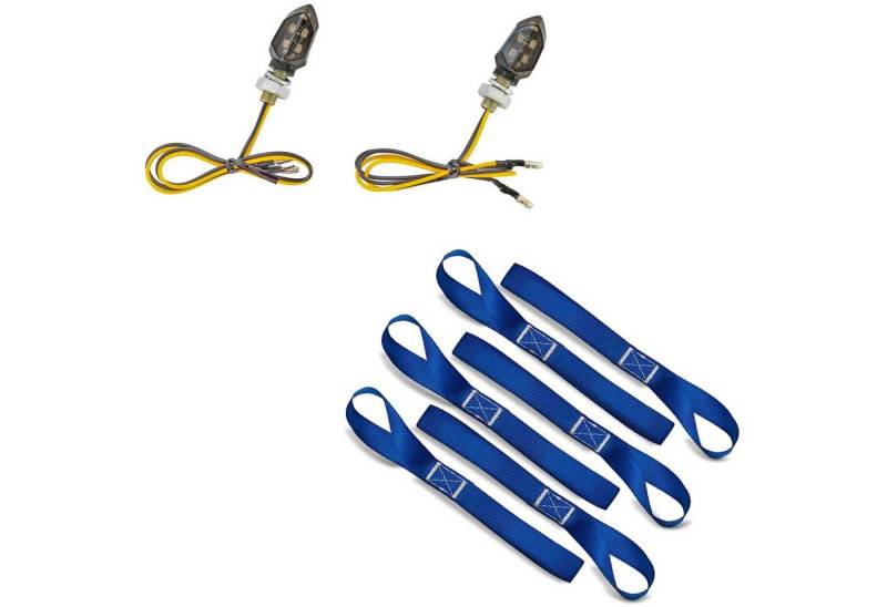 Lumitecs Halter Set: LED Blinker Motorrad KP8 ECE Paar vorne-hinten get. # mit Zurrsch von Lumitecs