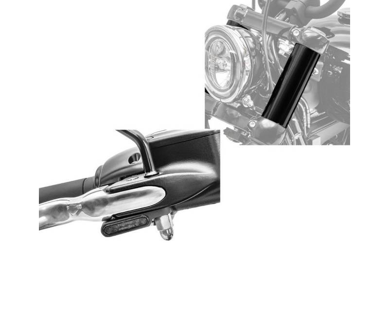 Lumitecs Halter Set: LED Lenkerblinker + Gabelcover passend für Harley Davidson Street von Lumitecs