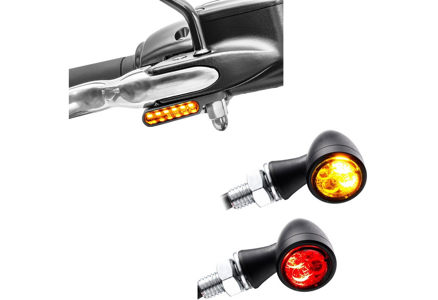 Lumitecs Halter Set: LED Lenkerblinker + LED Blinker TX1 + E-Prüfzeichen + Brems- und Lumitecs Halter Set: LED Lenkerblinker + LED Blinker TX1 + E-Prüfzeichen + Brems- und von Lumitecs