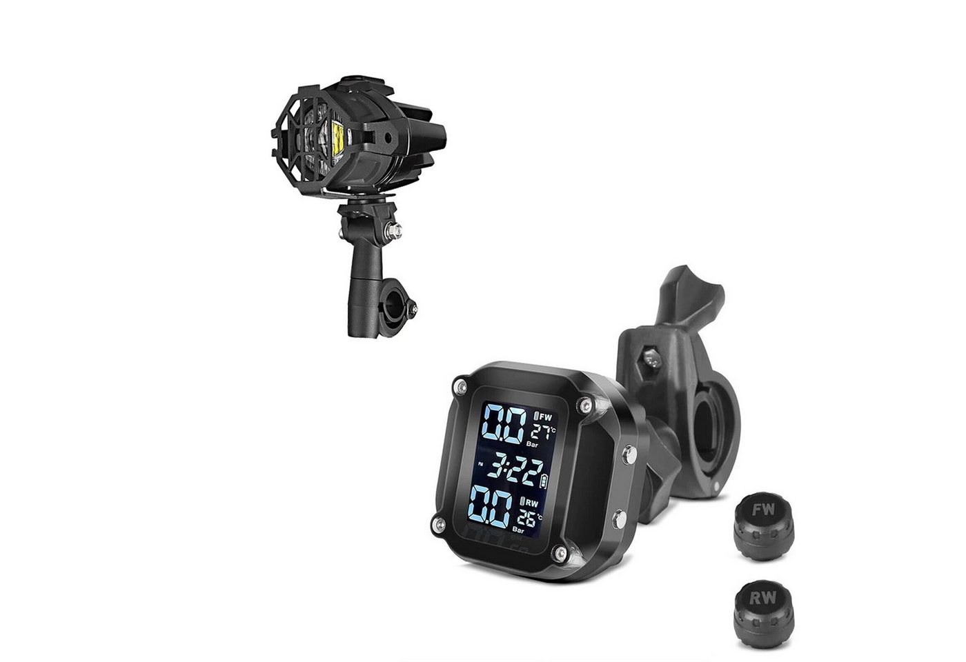 Lumitecs Halter Set: LED Zusatzscheinwerfer S22X + Reifendruckkontrollsystem RDKS von Lumitecs