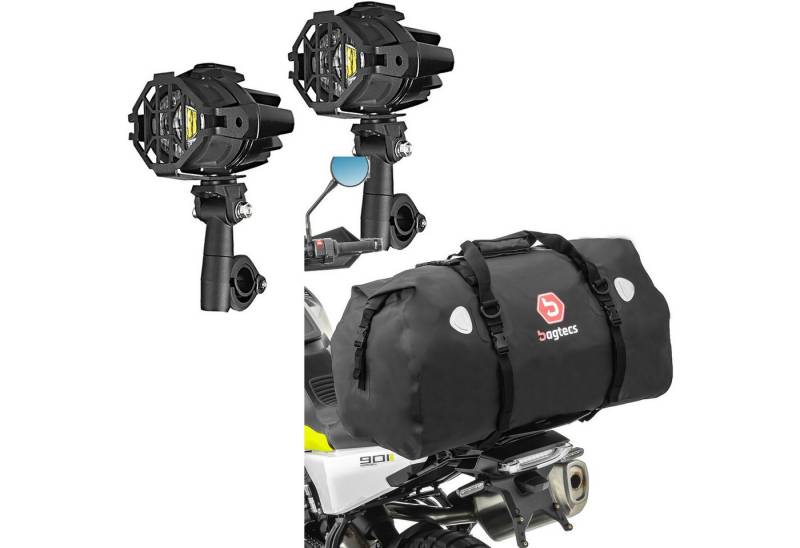 Lumitecs Halter Set: LED Zusatzscheinwerfer S22X Nebelscheinwerfer + Hecktasche XF80 w von Lumitecs