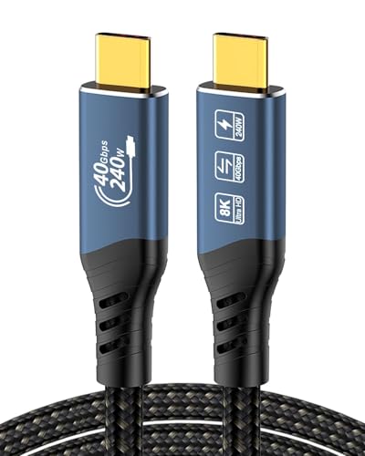 Lumitrex 240W USB 4 Kabel Thunderbolt 1m, Schnellladung 40Gbps 8K 60Hz USB C Datenkabel Kabel Kompatibel mit Thunderbolt 3 DisplayPort1.4 Dockingstation SSD Laptop Monitor Hub Dock Lumitrex 240W USB 4 Kabel Thunderbolt 1m, Schnellladung 40Gbps 8K 60Hz USB C Datenkabel Kabel Kompatibel mit Thunderbolt 3 DisplayPort1.4 Dockingstation SSD Laptop Monitor Hub Dock von Lumitrex