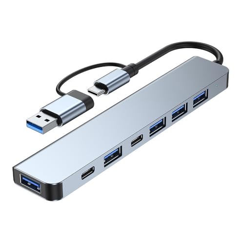 7 in 1 USB Hub, USB Hub 3.0 Multiport Adapter mit USB 3.0 USB2.0 Typ C PD5W für Laptops PC Spielkonsolen und Typ-C Geräte 7 in 1 USB Hub, USB Hub 3.0 Multiport Adapter mit USB 3.0 USB2.0 Typ C PD5W für Laptops PC Spielkonsolen und Typ-C Geräte von Lumitrex