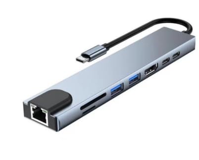 USB C Hub 8-in-1 Multiport mit HDMI 4K@30Hz, USB 3.0, USB 2.0, USB-C-Datenanschluss, kompatibel mit MacBook Dell XPS von Lumitrex