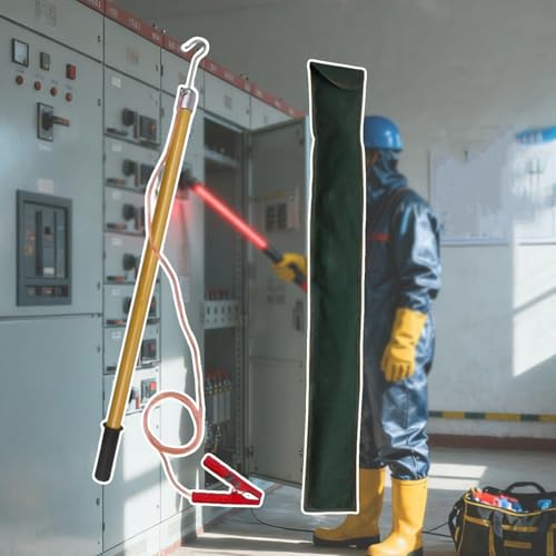 10KV-220KV High Voltage Safety Discharge Rod, Direct Epoxy Resin Pole, for Tester, Indoor Outdoor(Yellow,35kV-1.5m(59in)) von Lumivex