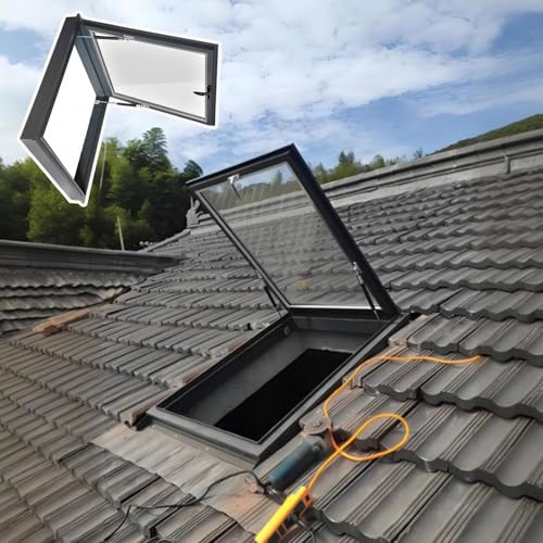 Dachausstiegsfenster Dachfenster Keller Tageslichttür, Dachbodenlüftung Dachausstiegsluke Abdeckplatte, for Kellerfensterschacht(65x75cm/25.6x29.5in) von Lumivex