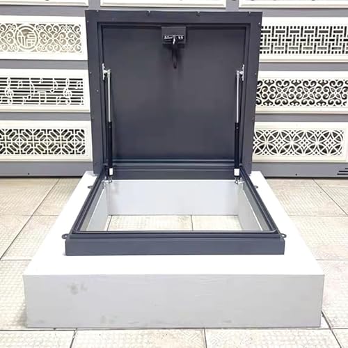 Dachausstiegsfenster Dachluke, Dachausstiegsluke aus verzinktem Stahl, Abdeckplatte for, for Lagerdachbodenkeller(Gray,31x31in (78.7x78.7cm)) von Lumivex