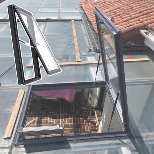 Dachausstiegsfenster Manuelle Belüftungsbeleuchtung for Dachfenster, Dachausstiegsluke for und Dachbodenabdeckung(55x75cm/1.8x2.5ft) von Lumivex