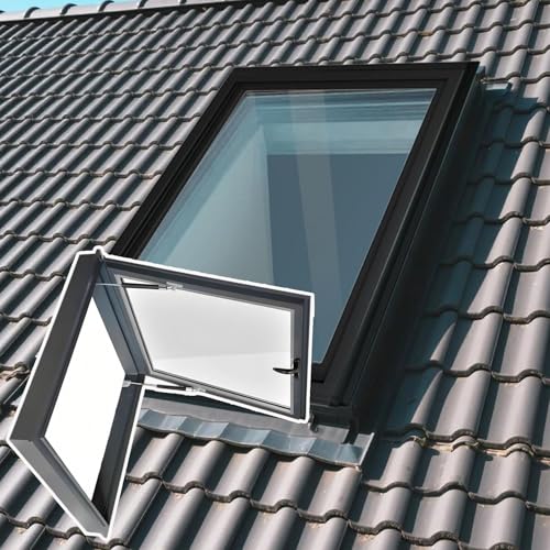 Dachausstiegsfenster Unterputz-Sicherheitstür for Dachzugangsluke mit gehärtetem, zur Belüftung des Decks und Sichtfensterabdeckung(50x70cm/19.7x27.6in) von Lumivex