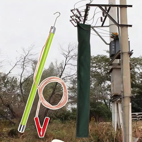 Entladestab for Elektriker, 5 m langes Niederspannungs-Entladewerkzeug, mit Kupferdraht, leichter isolierter Stab(Green,35kV-1.5m(59in)) von Lumivex