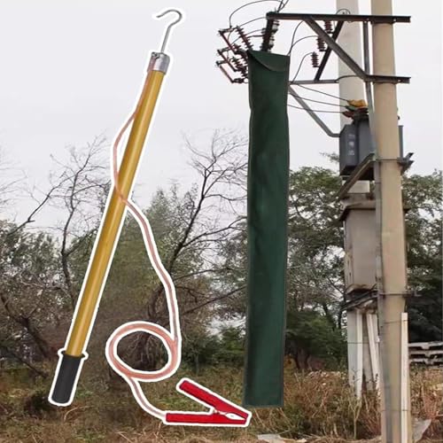 Entladestab for Elektriker, 5 m langes Niederspannungs-Entladewerkzeug, mit Kupferdraht, leichter isolierter Stab(Yellow,110kV-2m(79in)) von Lumivex