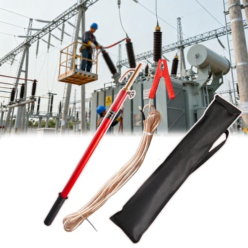 Isolierter Entladestab aus Epoxidharz, mit Kupferdraht und Haken, ​​elektrische Sicherheitsausrüstung,​​ for Versorgungsarbeiten(110kV-2m(79in)-(4 SECTIONS)) von Lumivex