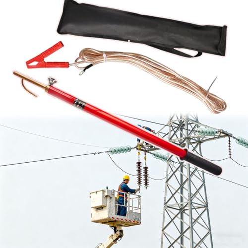 Spannungsentladungsstab mit doppeltem Verwendungszweck, Kupferdraht und Haken, ​​für sichere ​​Entladung elektrischer Isolierung(110kV-2m(79in)-(4 SECTIONS)) von Lumivex