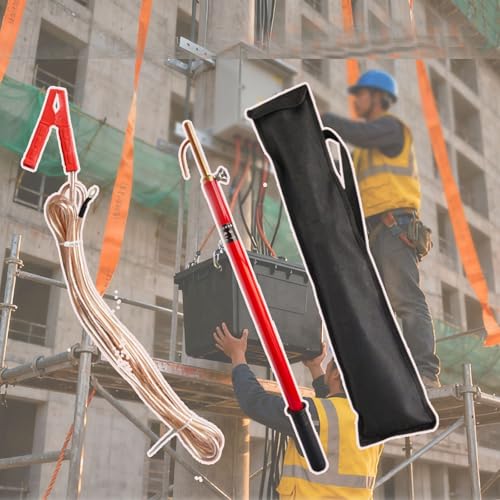 Tragbares elektrisches Sicherheits-Teleskopstangenwerkzeug, Epoxidharz-isolierte Entladungsstange mit Kupferdraht und Haken, Schutz vor Stromschlägen(10kV-1m(39.4in)) von Lumivex