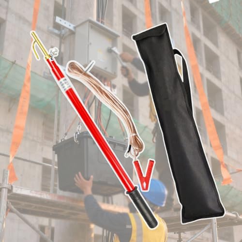 Tragbares elektrisches Sicherheits-Teleskopstangenwerkzeug, Epoxidharz-isolierte Entladungsstange mit Kupferdraht und Haken, Schutz vor Stromschlägen(110kV-2m(79in)) von Lumivex