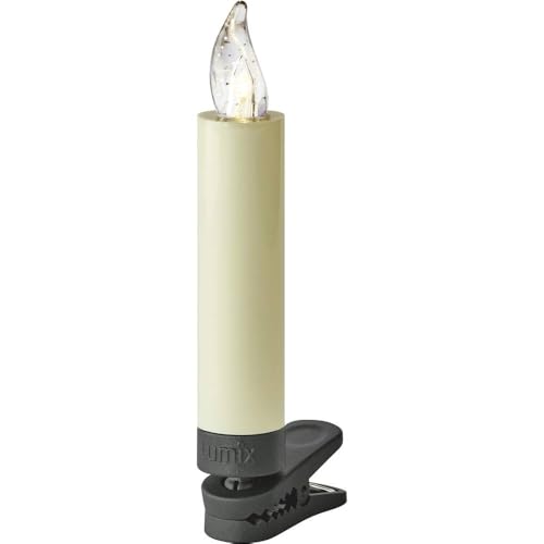 Lumix® LED kabellose Weihnachtsbaum Christbaumkerzen Basic Mini 10er Basis-Set Warmweiß inkl. Fernbedienung ohne Timer Elfenbein 9cm 75460 von Lumix