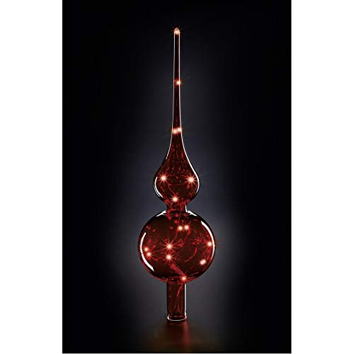 Lumix® Tree Topper Rot LED Glas Christbaumspitze 29cm Mundgeblasen Weihnachtsbaumschmuck Dekoration 1 Stück MADE IN GERMANY 76032 von Lumix