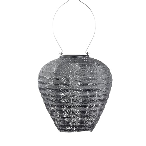 LUMIZ Solarlaterne - für Außen - Folia - Ballon - Gartenbeleuchtung - Solarlampen - Gartendeko - 20cm - Dunkelgrau von LUMIZ