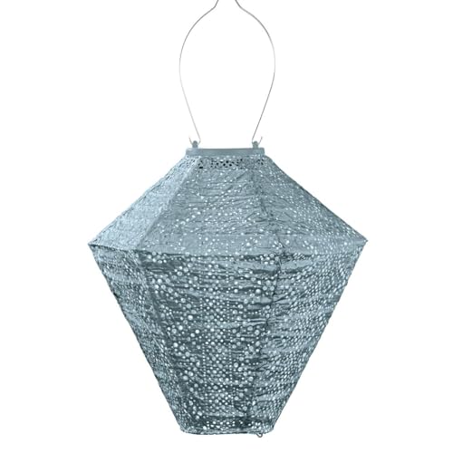 LUMIZ Solarlaterne - für Außen - Lace - Diamant - Gartenbeleuchtung - Solarlampen - Gartendeko - 28cm - Grau von LUMIZ