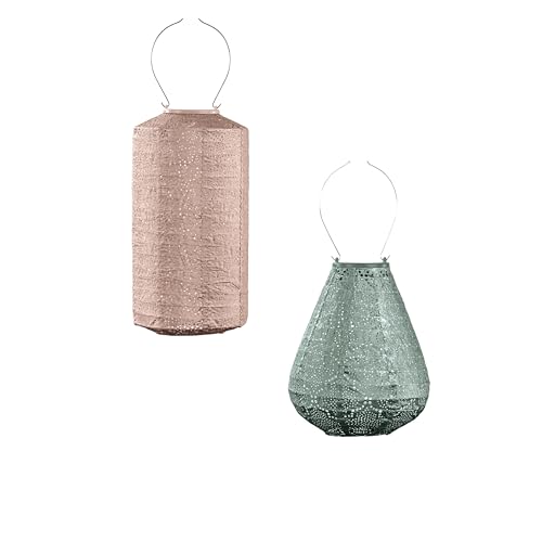LUMIZ Solarlaterne - für Außen - Lelie Satz - 2 Stück - Gartenbeleuchtung - Solarlampen - Gartendeko - 20cm - Grün/Rosa LUMIZ Solarlaterne - für Außen - Lelie Satz - 2 Stück - Gartenbeleuchtung - Solarlampen - Gartendeko - 20cm - Grün/Rosa von LUMIZ