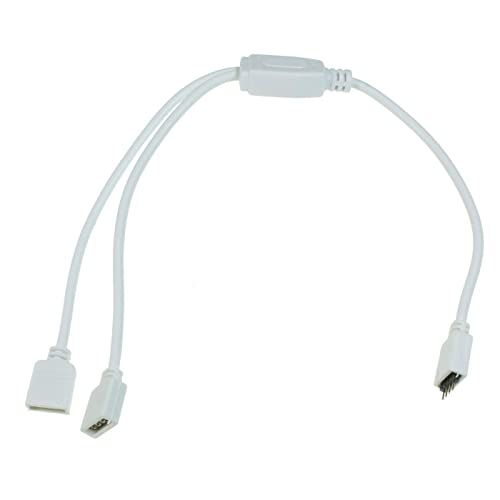 1 zu 2 RGB LED Verteiler Steckverbinder 30cm 4 Pin Buchse -> 2x 4 Pin Buchse 13x6mm Weiß von Lumonic