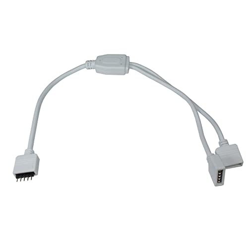 1 zu 2 RGBW LED Verteiler Steckverbinder 30cm 5 Pin Buchse -> 2x 5 Pin Buchse 16x6mm Weiß von Lumonic