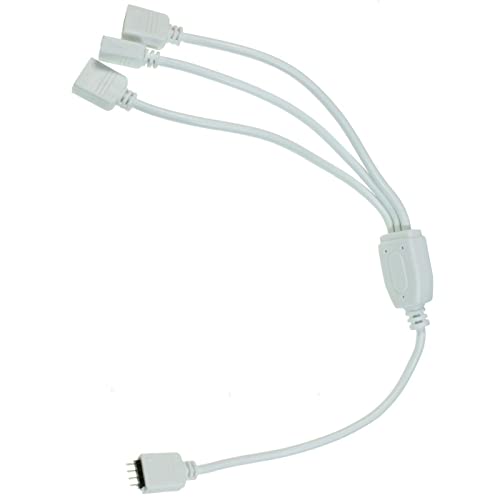 1 zu 3 RGB LED Verteiler Steckverbinder 30cm 4 Pin Buchse -> 3x 4 Pin Buchse 13x6mm Weiß von Lumonic