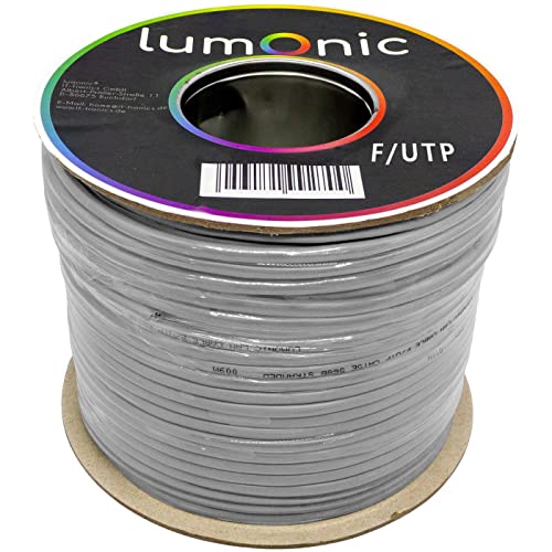 Lumonic 100m Netzwerkkabel CAT 5e F/UTP I CAT5e-Kabel, Gigabit Lan Kabel, Ethernet Kabel I Flexibles Patchkabel geschirmt, für den Innenbereich bis 10 von Lumonic