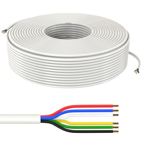 100m Lumonic 6X 0,34mm² RGBW CCT LED Steuerleitung Weiss 1m I ummanteltes 6 adriges Kabel flexibel I LiYY Verlängerung, Stromkabel, LED Zuleitung, Steuerka von Lumonic