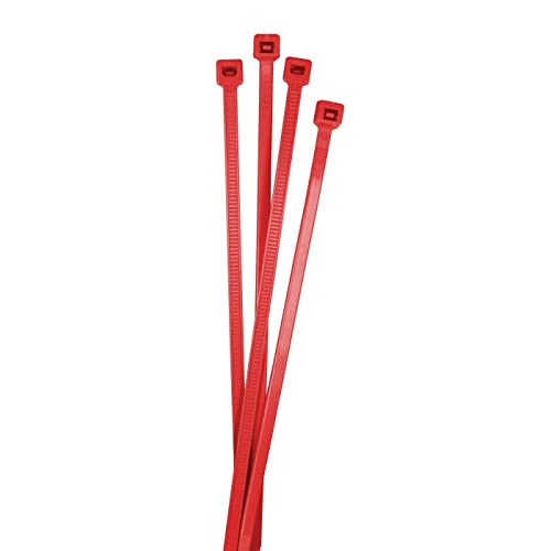 Lumonic 100x Kabelbinder 140 x 3,6mm I Rote Kabelbinder in Industriequalität I Kabelbinder UV beständig, Kabelbinder wetterfest, Kabelbinder rot von Lumonic