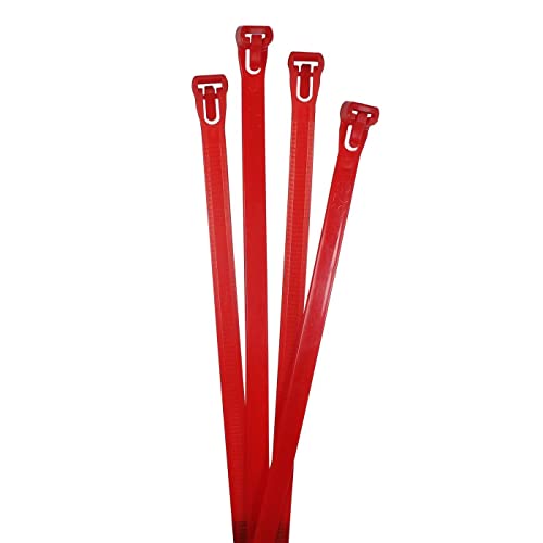 Lumonic 100x Kabelbinder 250 x 7,6mm I Rote Kabelbinder in Industriequalität wiederverwendbar I Kabelbinder UV beständig, Kabelbinder wetterfest, Kabe von Lumonic