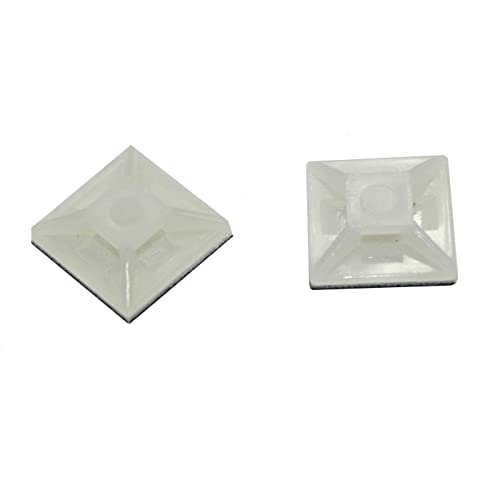 100x Klebesockel für Kabelbinder 12,5x12,5mm Weiß natur Selbstklebend von Lumonic