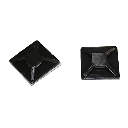 100x Klebesockel für Kabelbinder 20x20mm schwarz Selbstklebend von Lumonic