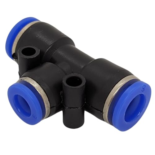 10x Lumonic I PU Schlauch T-Steckverbinder Reduzierung I 8/6/8mm I T-Stück I Push-in I pneumatischer Steckverbinder I T-Verteiler reduzierend I Druckluft von Lumonic