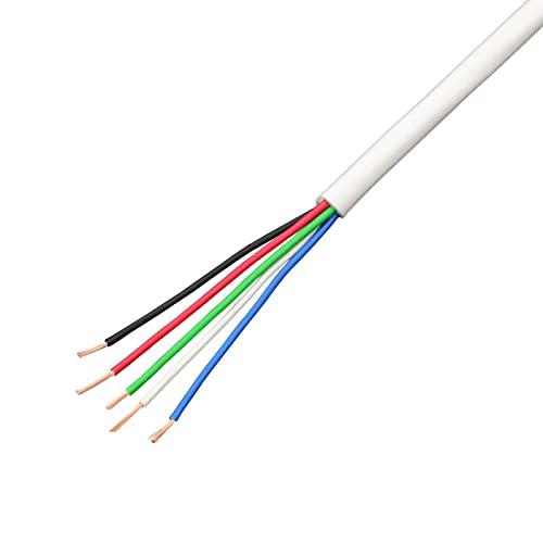 Lumonic 5x 0,34mm² LED Steuerleitung weiss 20m I ummanteltes 5 adriges Kabel flexibel I Geschirmtes Steuerkabel, LiYY Verlängerung, Stromkabel von Lumonic