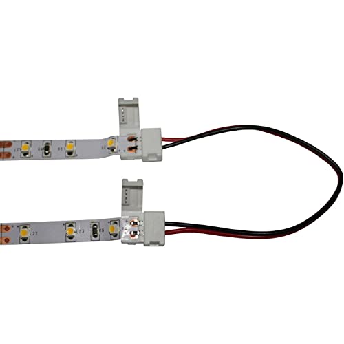 5x 100cm LED Clip Verbinder mit Kabel für 8mm LED Streifen 13x5mm für einfarbige LED Streifen 2-Pin von Lumonic