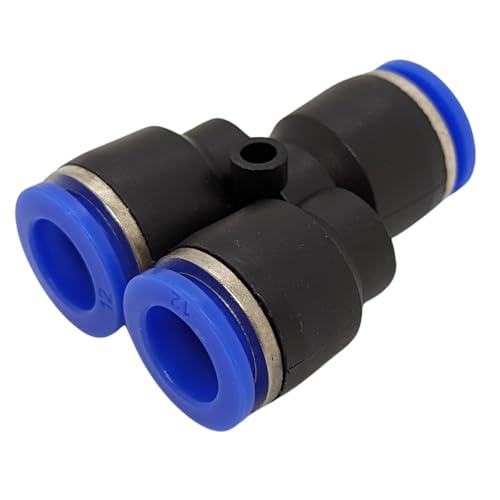 5x Lumonic I PU Schlauch Y-Steckverbinder I 12mm I Y-Stück I Push-in I pneumatischer Steckverbinder I Y-Verteiler I Druckluft & Automatisierung von Lumonic