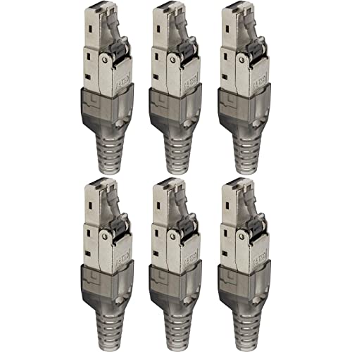 Lumonic 6x Netzwerkstecker RJ45 Metall Stecker werzeuglos | Mit Zugentlastung und vergoldeten Kontakten I Crimpstecker für CAT5 CAT6A CAT7 Netzwerk-LA von Lumonic