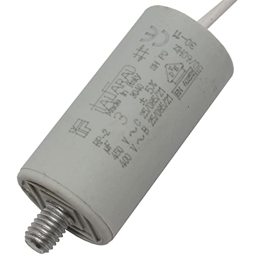 Anlaufkondensator Motorkondensator 3µF 450V 28x56mm Kabel 25cm Italfarad 3uF von Lumonic