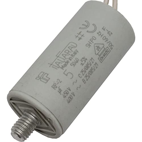 Anlaufkondensator Motorkondensator 5µF 450V 28x56mm Kabel 15cm Italfarad 5uF von Lumonic