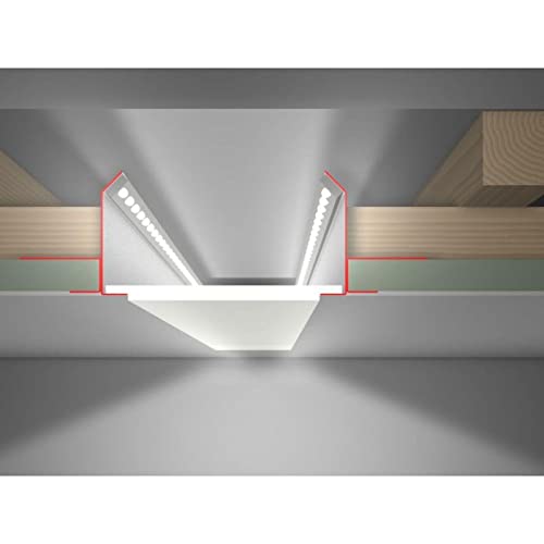 LED Trockenbau Profil ADD für Flächenbeleuchtung 80mm (Länge: 2m) ; Rigips von Lumonic