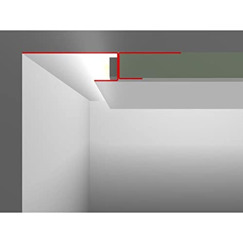 2m LED Trockenbauprofil SNL 40mm Sichtschenkel für Gipskartonplatten Stahl Zinkblech von Lumonic